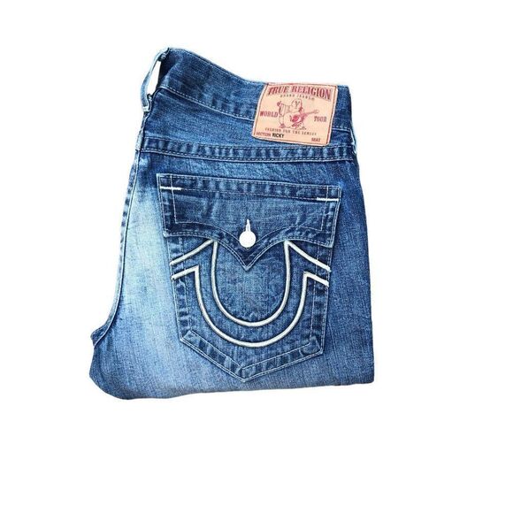 Vintage True Religion Jeans Size 36 RICKY Blue - Picture 6 of 7